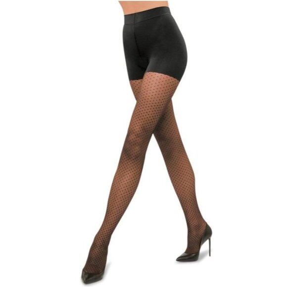 Wolford Size Medium Control Dots Tights 20 Den Sculpting Patterned Tights NWT $8 - Picture 1 of 9